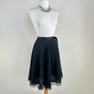 Express Black Tule with Sequins Pleated Skirt Sz 9/10